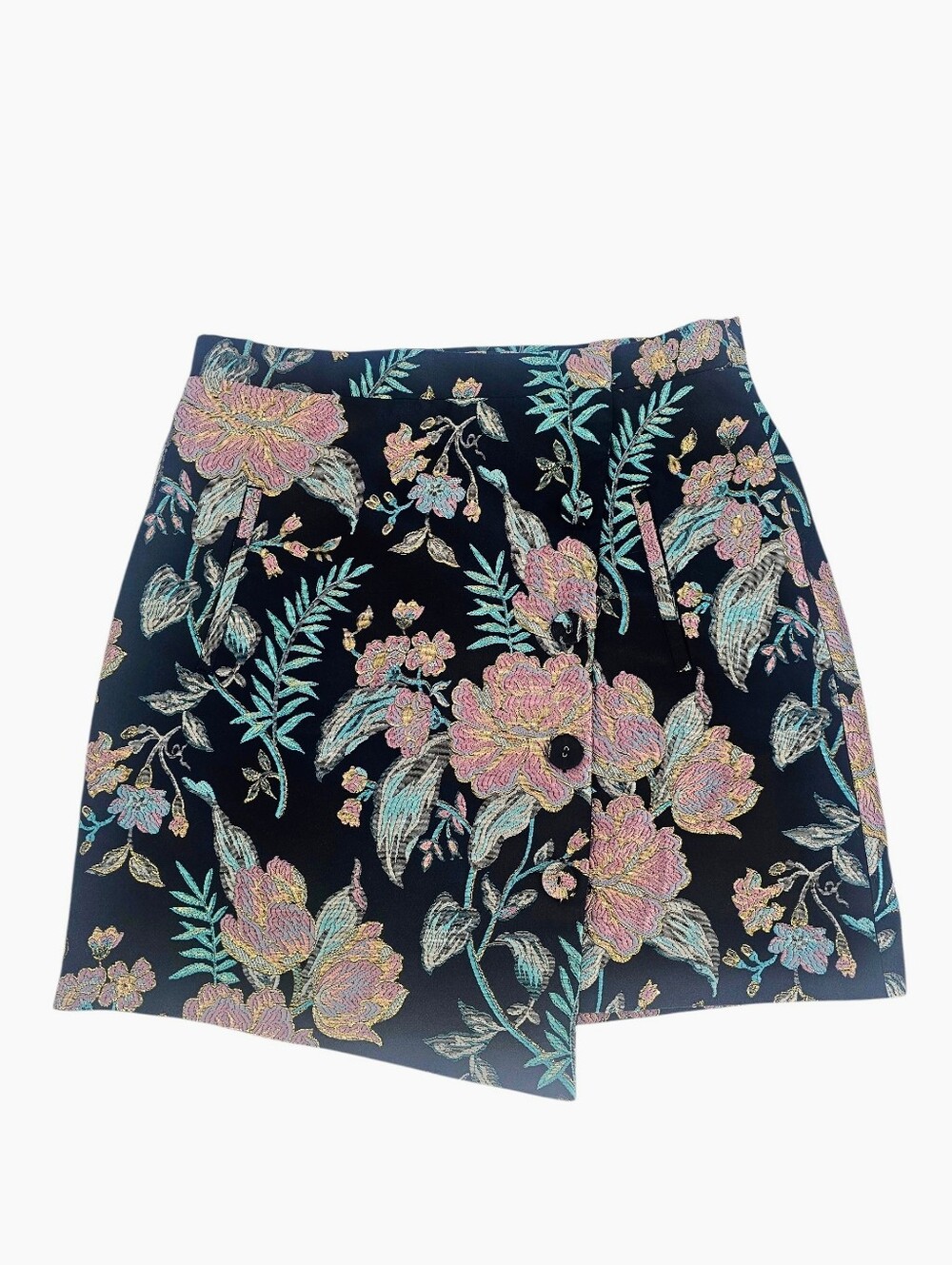 Willow & Clay Floral Jacquard Mini Skirt Cottagecore Tapestry Brocade Academia